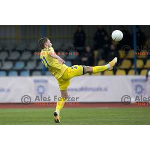 Matej Podlogar in action during Pivovarna Union Slovenian Cup football match between Domzale and Maribor in Domzale, Slovenia on April 27, 2021