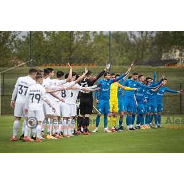 in action during Pivovarna Union Slovenian cup football match between Nafta 1903 and Olimpija Ljubljana in Lendava, Slovenia on April 28, 2021