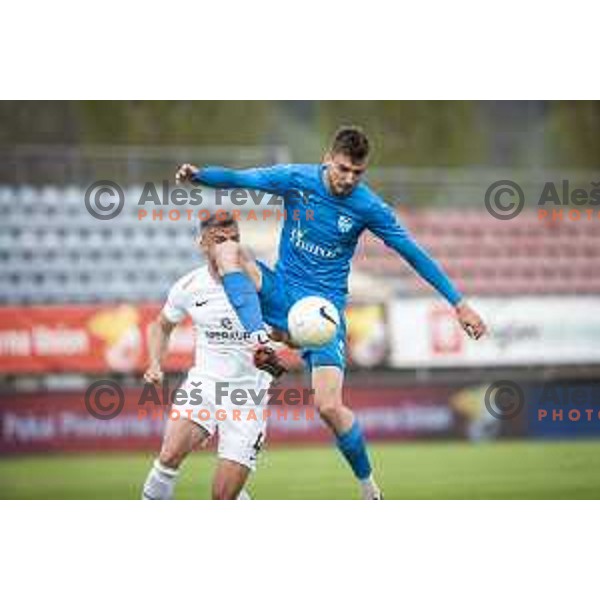 Nermin Haljeta in action during Pivovarna Union Slovenian cup football match between Nafta 1903 and Olimpija Ljubljana in Lendava, Slovenia on April 28, 2021