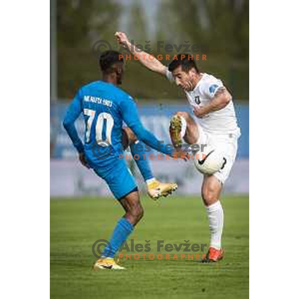Nino Pungarsek in action during Pivovarna Union Slovenian cup football match between Nafta 1903 and Olimpija Ljubljana in Lendava, Slovenia on April 28, 2021