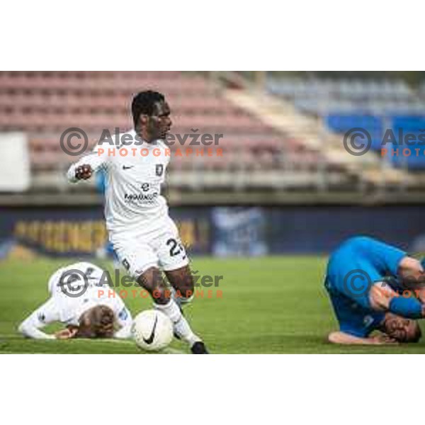 Eric Boakye in action during Pivovarna Union Slovenian cup football match between Nafta 1903 and Olimpija Ljubljana in Lendava, Slovenia on April 28, 2021