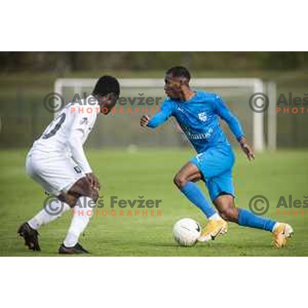 Meshack Ubochioma in action during Pivovarna Union Slovenian cup football match between Nafta 1903 and Olimpija Ljubljana in Lendava, Slovenia on April 28, 2021