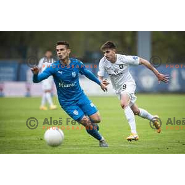 Jan Andrejasic in action during Pivovarna Union Slovenian cup football match between Nafta 1903 and Olimpija Ljubljana in Lendava, Slovenia on April 28, 2021