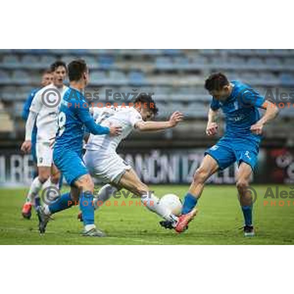 Radivoj Bosic in action during Pivovarna Union Slovenian cup football match between Nafta 1903 and Olimpija Ljubljana in Lendava, Slovenia on April 28, 2021