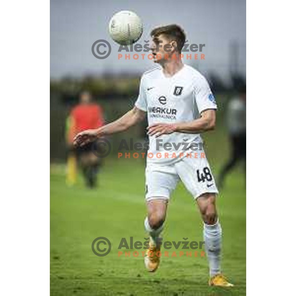 Jan Andrejasic in action during Slovenian cup football match between Nafta 1903 and Olimpija Ljubljana in Lendava, Slovenia on April 28, 2021