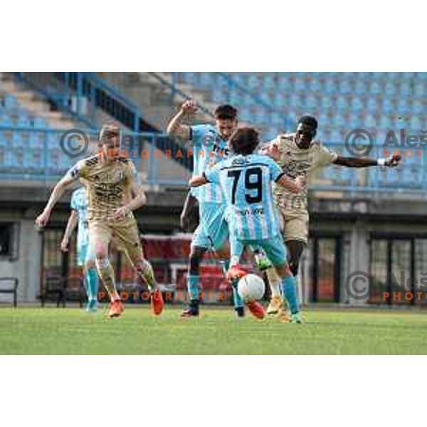 in action during Prva Liga Telekom Slovenije 2020-2021 football match between Gorica and Mura in Nova Gorica on April 30, 2021