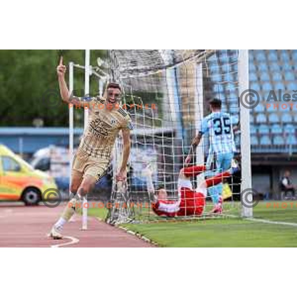 Jan Gorenc scores goal during Prva Liga Telekom Slovenije 2020-2021 football match between Gorica and Mura in Nova Gorica on April 30, 2021