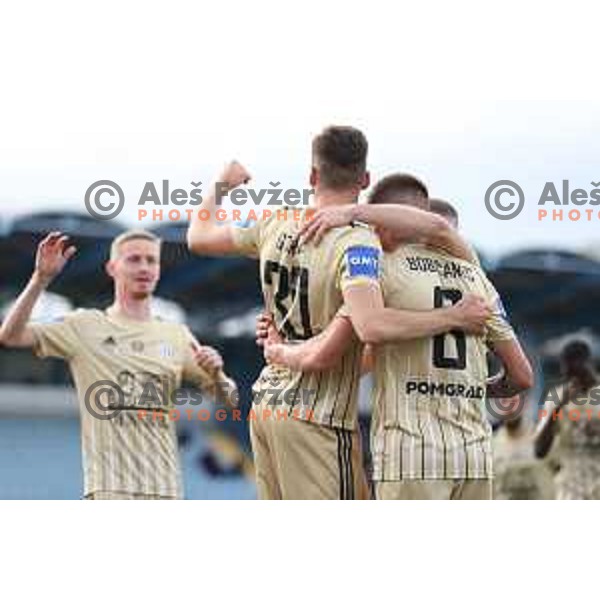 Jan Gorenc celebrates goal during Prva Liga Telekom Slovenije 2020-2021 football match between Gorica and Mura in Nova Gorica on April 30, 2021