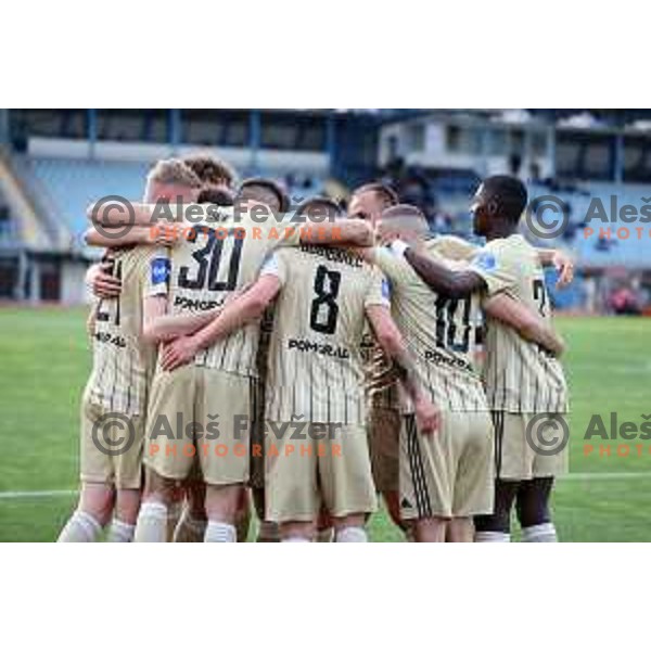 in action during Prva Liga Telekom Slovenije 2020-2021 football match between Gorica and Mura in Nova Gorica on April 30, 2021