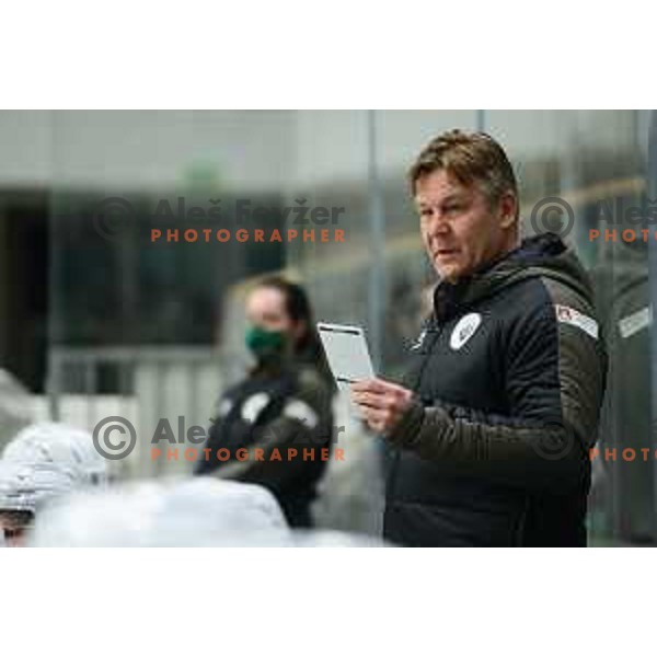 Raimo Summanen during Alps league ice-hockey match between SZ Olimpija and Acroni Jesenice in Ljubljana, Slovenia on April 30, 2021