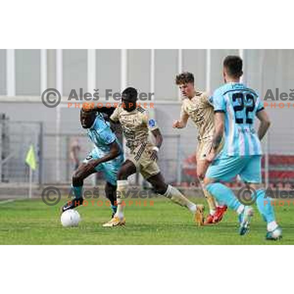 in action during Prva Liga Telekom Slovenije 2020-2021 football match between Gorica and Mura in Nova Gorica on April 30, 2021