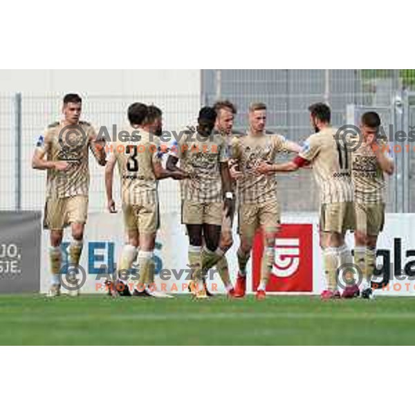 in action during Prva Liga Telekom Slovenije 2020-2021 football match between Gorica and Mura in Nova Gorica on April 30, 2021