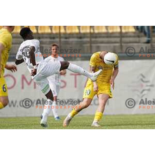 Antoine Makoumbou and Senijad Ibricic in action during Prva Liga Telekom Slovenije 2020-2021 football match between Tabor CB 24 Sezana and Domzale in Sezana on May 1, 2021