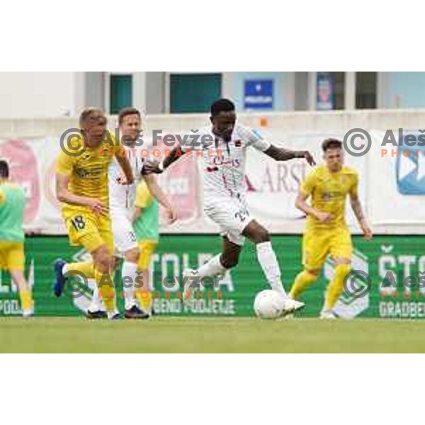 Benjamin Markus and Antoine Makoumbou in action during Prva Liga Telekom Slovenije 2020-2021 football match between Tabor CB 24 Sezana and Domzale in Sezana on May 1, 2021