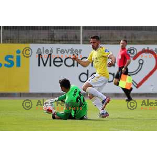 Matjaz Rozman and Aljosa Matko in action during Prva Liga Telekom Slovenije 2020-2021 football match between Celje and Maribor in Celje, on May 1, 2021