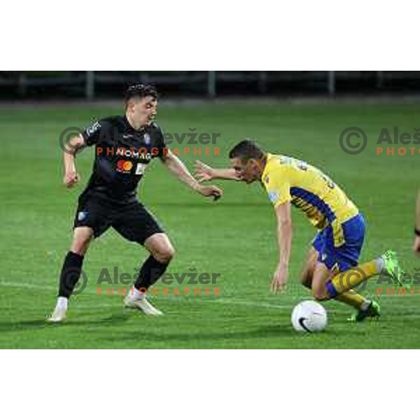 Martin Kramaric and Timotej Dodlek in action during Prva Liga Telekom Slovenije 2020-2021 football match between Koper and Bravo in Koper, Slovenia on May 1, 2021