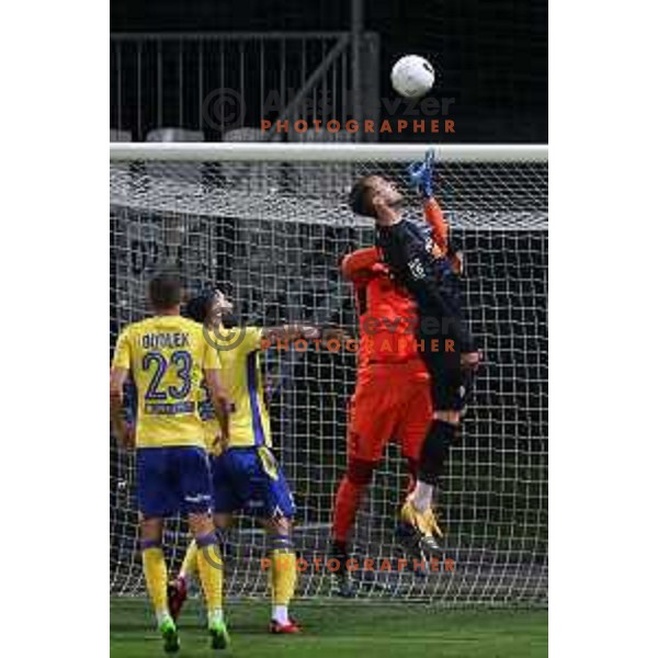 Ivan Vargic and Mustafa Nukic in action during Prva Liga Telekom Slovenije 2020-2021 football match between Koper and Bravo in Koper, Slovenia on May 1, 2021