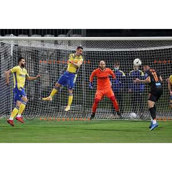 Ivan Vargic and Mitja Krizan in action during Prva Liga Telekom Slovenije 2020-2021 football match between Koper and Bravo in Koper, Slovenia on May 1, 2021