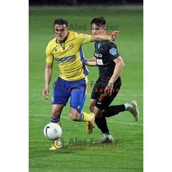 Darko Misic and Martin Kramaric in action during Prva Liga Telekom Slovenije 2020-2021 football match between Koper and Bravo in Koper, Slovenia on May 1, 2021