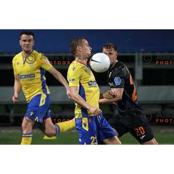 Timotej Dodlek and Matevz Matko in action during Prva Liga Telekom Slovenije 2020-2021 football match between Koper and Bravo in Koper, Slovenia on May 1, 2021