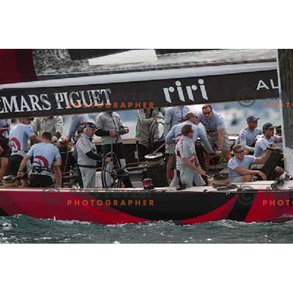 at America\'s Cup Final sailing match race between team New Zealand and team Alinghi in Auckland, New Zealand on March 2, 2003. Team Alinghi defeated Team New Zealand 5:0