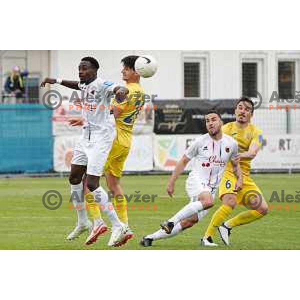 Antoine Makoumbou , Sven Sostaric Karic, Dino Stancic and Tilen Klemencic in action during Prva Liga Telekom Slovenije 2020-2021 football match between Tabor CB 24 Sezana and Domzale in Sezana on May 1, 2021
