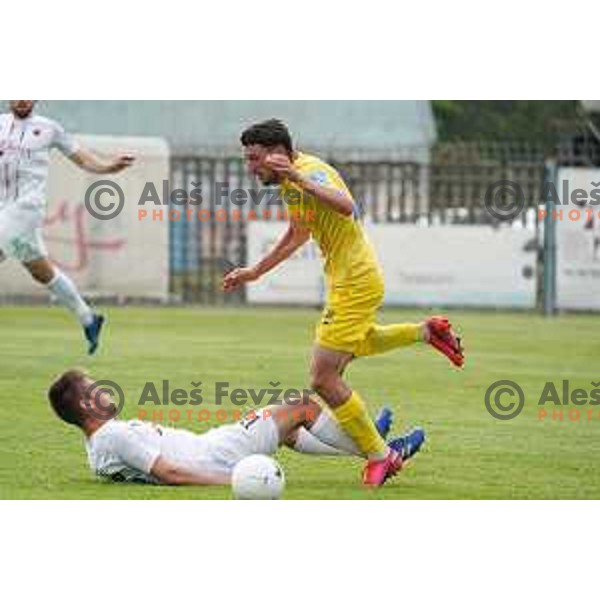 Matej Podlogar in action during Prva Liga Telekom Slovenije 2020-2021 football match between Tabor CB 24 Sezana and Domzale in Sezana on May 1, 2021