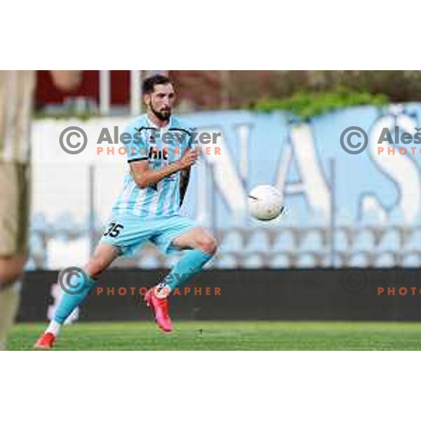 Matic Paljk in action during Prva Liga Telekom Slovenije 2020-2021 football match between Gorica and Mura in Nova Gorica on April 30, 2021