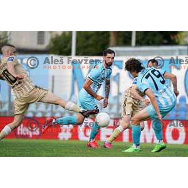 Matic Paljk in action during Prva Liga Telekom Slovenije 2020-2021 football match between Gorica and Mura in Nova Gorica on April 30, 2021