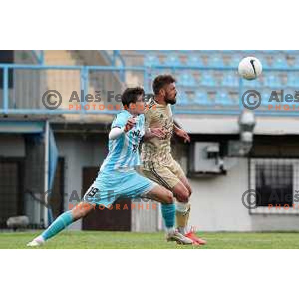 in action during Prva Liga Telekom Slovenije 2020-2021 football match between Gorica and Mura in Nova Gorica on April 30, 2021