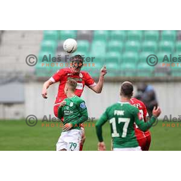 Luka Petek in action during Prva Liga Telekom Slovenije 2020-2021 football match between Olimpija and Aluminij in SRC Stozice, Ljubljana, Slovenia on May 2, 2021