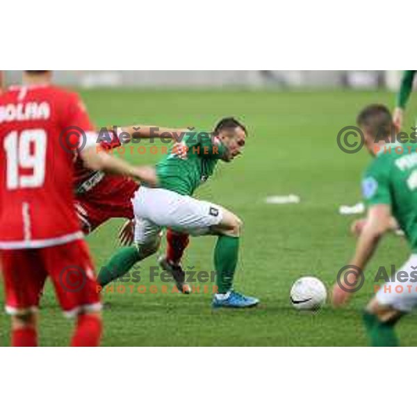 during Prva Liga Telekom Slovenije 2020-2021 football match between Olimpija and Aluminij in SRC Stozice, Ljubljana, Slovenia on May 2, 2021