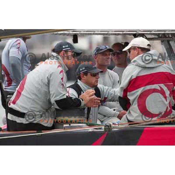 at America\'s Cup Final sailing match race between team New Zealand and team Alinghi in Auckland, New Zealand on March 2, 2003. Team Alinghi defeated Team New Zealand 5:0