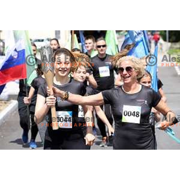 Ana Ros at Slovenska Bakla, Olympic journey around Slovenia in 81 days at second leg in Kobarid, Slovenia on May 3, 2021