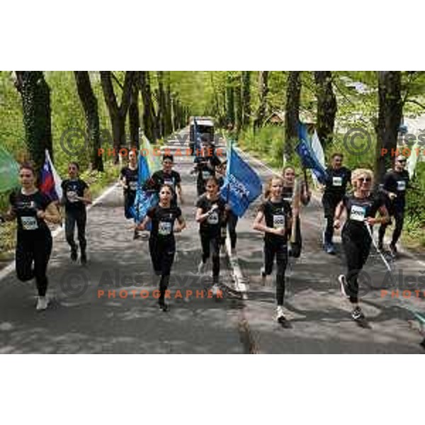 Ana Ros at Slovenska Bakla, Olympic journey around Slovenia in 81 days at second leg in Kobarid, Slovenia on May 3, 2021