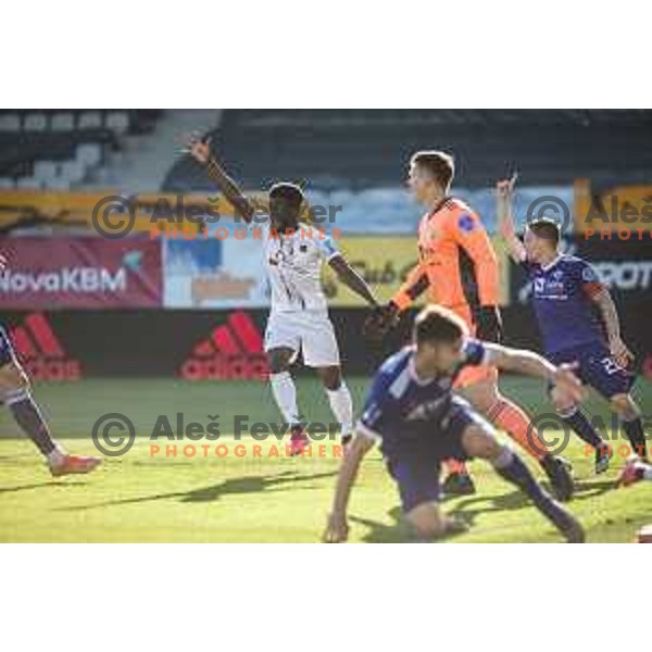 Ndzengue Moubeti Fahd Richard in action during Prva liga Telekom Slovenije football match between Maribor and Tabor Sezana in Ljudski vrt, Maribor, Slovenija on May 4, 2021