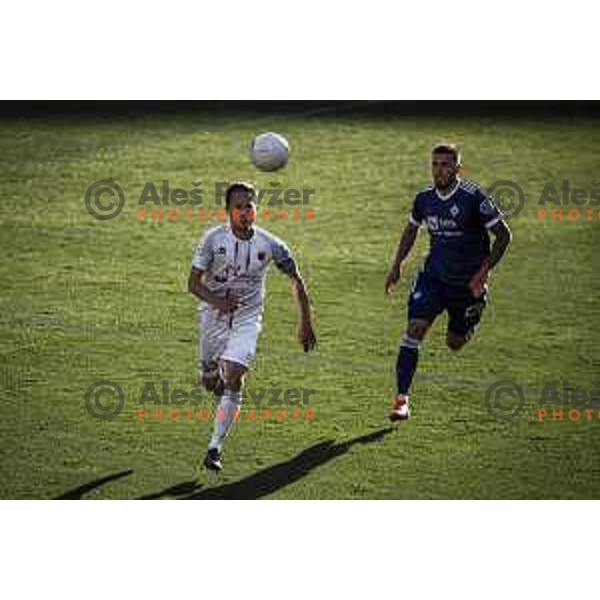 Erik Salkic vs Jan Mlakar in action during Prva liga Telekom Slovenije football match between Maribor and Tabor Sezana in Ljudski vrt, Maribor, Slovenija on May 4, 2021