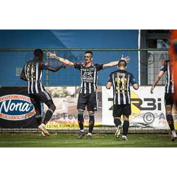 Stanisa Mandic celebrating during Prva liga Telekom Slovenije football match between Mura and Koper in Fazanerija, Murska Sobota, Slovenia on May 5, 2021