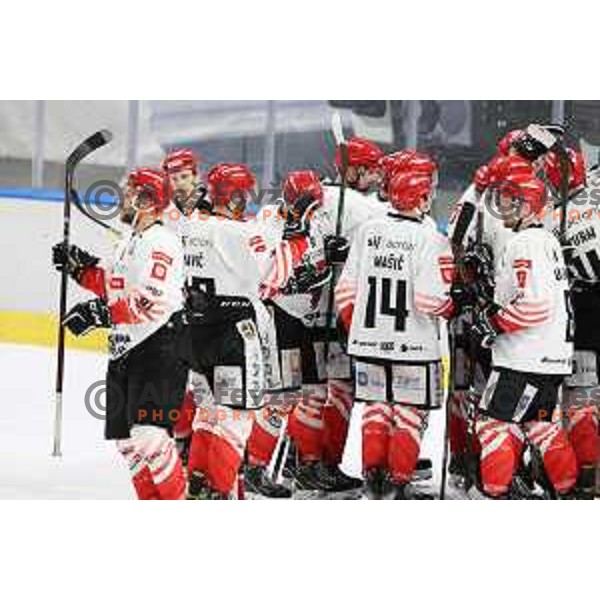 in action during third game of the Final of Slovenian Championship ice-hockey match between SZ Olimpija and SIJ Acroni Jesenice in Ljubljana, Slovenia on May 5, 2021