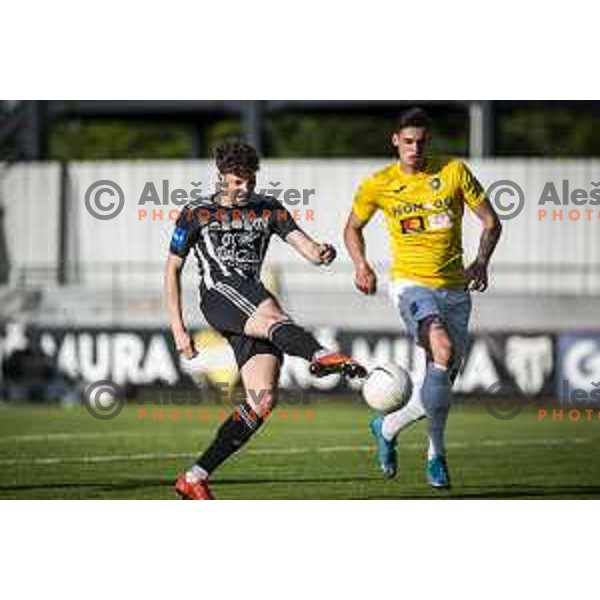 Kai Cipot in action during Prva liga Telekom Slovenije football match between Mura and Bravo in Fazanerija, Murska Sobota, Slovenia on May 8, 2021