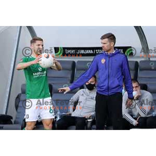 Simon Rozman, head coach of Maribor in action during Prva Liga Telekom Slovenije 2020-2021 football match between Olimpija and Maribor in SRC Stozice, Ljubljana, Slovenia on May 9, 2021