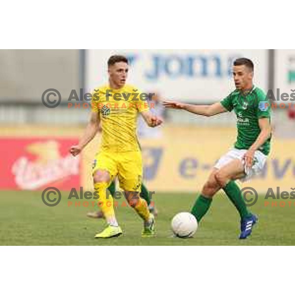 Nik Kapun in action during Pivovarna Union Slovenian Cup 2020-2021 football match between Domzale and Olimpija in Domzale, Slovenia on May 12, 2021