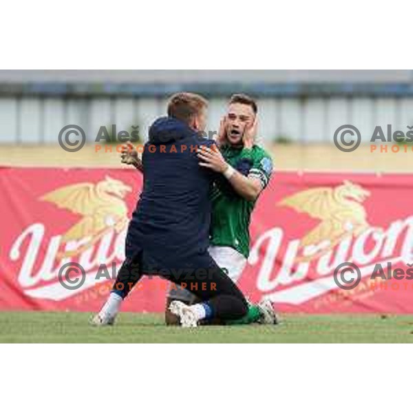 Timi Max Elsnik in action during Pivovarna Union Slovenian Cup 2020-2021 football match between Domzale and Olimpija in Domzale, Slovenia on May 12, 2021