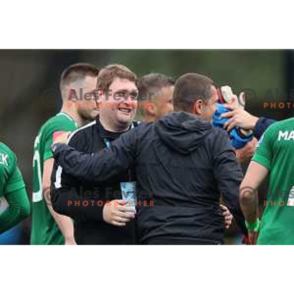 in action during Pivovarna Union Slovenian Cup 2020-2021 football match between Domzale and Olimpija in Domzale, Slovenia on May 12, 2021