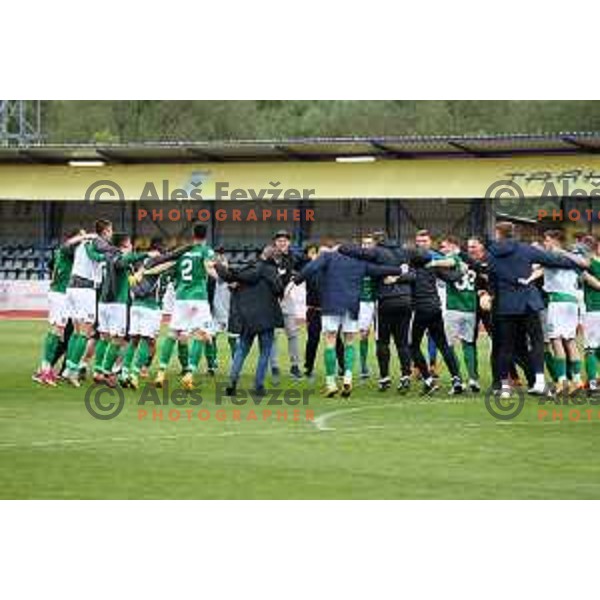 in action during Pivovarna Union Slovenian Cup 2020-2021 football match between Domzale and Olimpija in Domzale, Slovenia on May 12, 2021