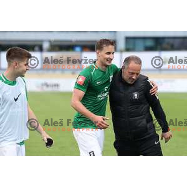 Uros Korun and Goran Stankovic during Pivovarna Union Slovenian Cup 2020-2021 football match between Domzale and Olimpija in Domzale, Slovenia on May 12, 2021