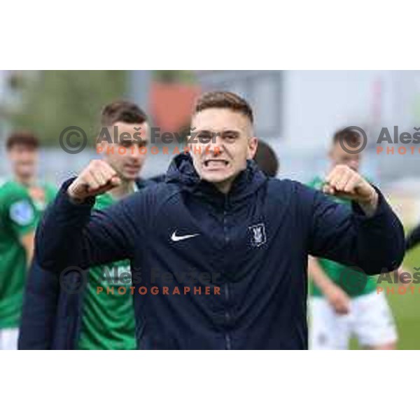 Enrik Ostrc during Pivovarna Union Slovenian Cup 2020-2021 football match between Domzale and Olimpija in Domzale, Slovenia on May 12, 2021
