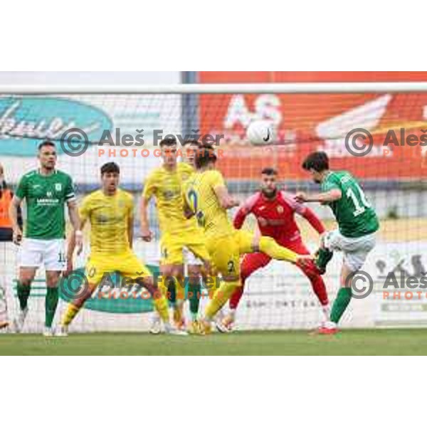 Gal Kurez in action during Pivovarna Union Slovenian Cup 2020-2021 football match between Domzale and Olimpija in Domzale, Slovenia on May 12, 2021