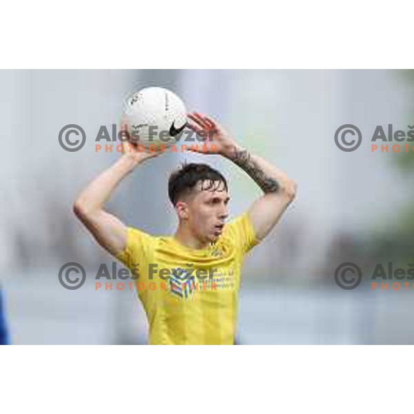 Andraz Zinic in action during Pivovarna Union Slovenian Cup 2020-2021 football match between Domzale and Olimpija in Domzale, Slovenia on May 12, 2021