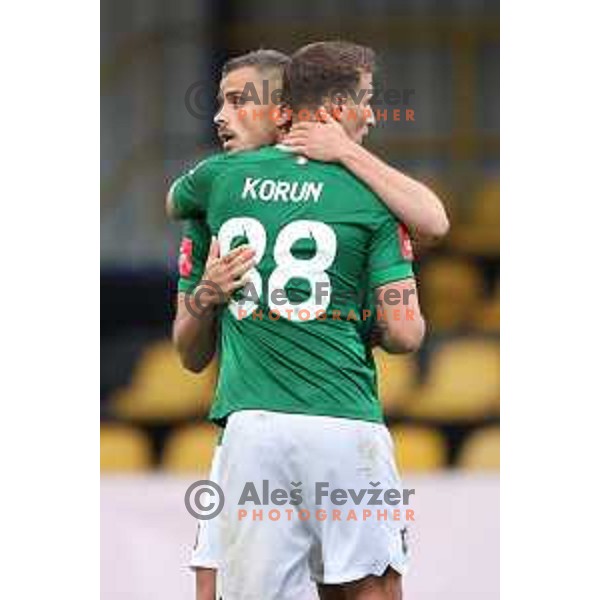 in action during Pivovarna Union Slovenian Cup 2020-2021 football match between Domzale and Olimpija in Domzale, Slovenia on May 12, 2021